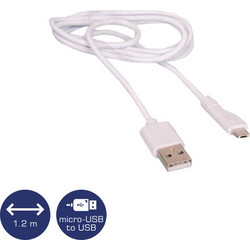 Osio Καλώδιο OTU-395 USB σε Micro USB 1.2m Λευκό