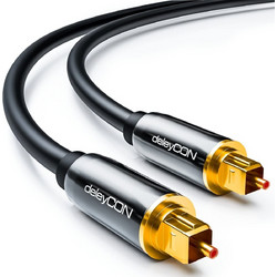 deleyCON Optical Audio Cable S/PDIF 2x Toslink Connectors 10m (black)