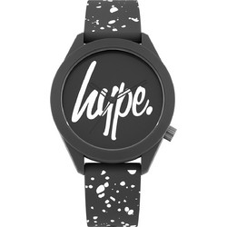 Hype Ανδρικό Ρολόι με Γκρι Καουτσούκ Λουράκι HYG003BW