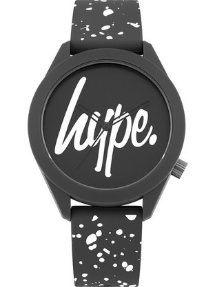 Hype Ανδρικό Ρολόι με Γκρι Καουτσούκ Λουράκι HYG003BW