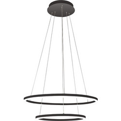 Fabas Luce Giotto Κρεμαστό Φωτιστικό Οροφής Μονόφωτο LED με Θερμό Λευκό Φως Μαύρο 3508-45-101