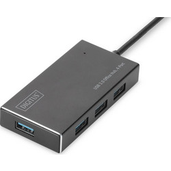 Digitus USB Hub 3.0 USB-A με 4 Θύρες USB-A & Εξωτερική Παροχή Ρεύματος