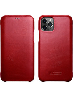 iCarer Curved Edge Vintage Leather Red (iPhone 11 Pro Max)