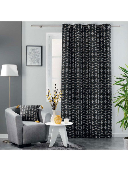 Spitishop Κουρτίνα με Τρουκς 140x240 L-C Letiko Rideau Noir 1608616