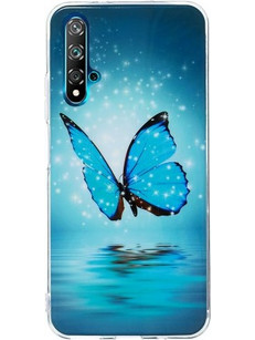 Θήκη Σιλικόνης TPU για Honor 20 / Nova 5T - Μπλε Πεταλούδα
