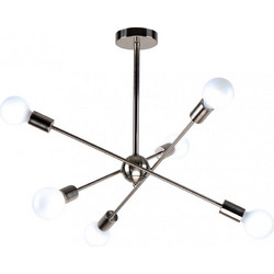 Home Lighting KQ 2629/6 Κρεμαστό Φωτιστικό Οροφής Πολύφωτο E27 Ασημί 77-8095