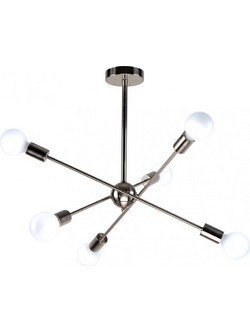 Home Lighting KQ 2629/6 Κρεμαστό Φωτιστικό Οροφής Πολύφωτο E27 Ασημί 77-8095