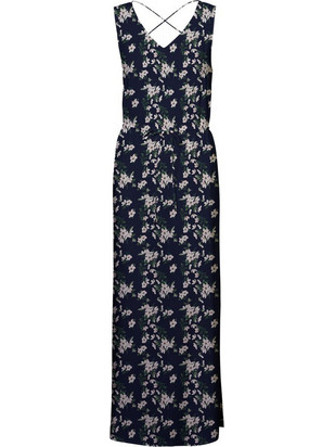 Vero Moda Maggie Maxi Καλοκαιρινό Καθημερινό Φόρεμα Floral Navy Μπλε 10245166