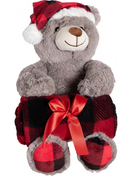 Silk Fashion Xmasbear Κουβέρτα Αγκαλιάς Fleece 80x120 Κόκκινη