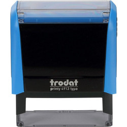 Trodat printy σφραγίδα μπλε 4913 με μαύρο μελάνι, 58x22χιλ. Δυνατότητα εκτύπωσης