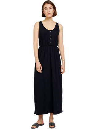 Tom Tailor Midi Καλοκαιρινό Καθημερινό Φόρεμα Μαύρο 1026128-14482