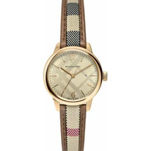 Burberry Γυναικείο Ρολόι με Καφέ Υφασμάτινο Λουράκι BU10114