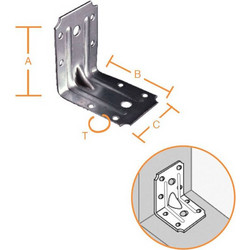 Γωνία γαλβανιζέ 70x70x50mm μαύρη