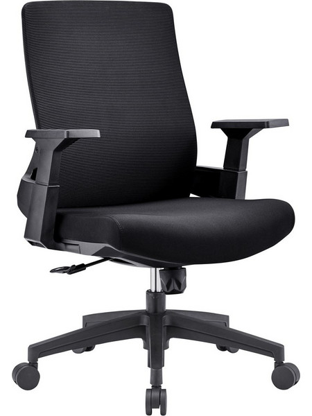 Woodwell BF8950 Καρέκλα Γραφείου με Ανάκλιση και Ρυθμιζόμενα Μπράτσα Μαύρη ΕΟ529,10