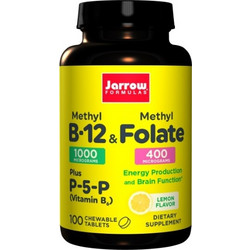 Jarrow Formulas Methyl B12 & Methyl Folate Lemon 100 Μασώμενες Ταμπλέτες