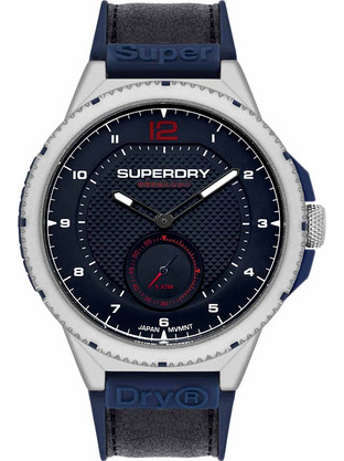 Superdry Marksman Ανδρικό Ρολόι με Μαύρο Δερμάτινο Λουράκι SYG285U