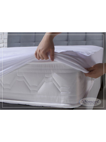 Κάλυμμα Στρώματος Αδιάβροχο Με Φούστα White DimCol King Size 180x230cm 100% Βαμβάκι