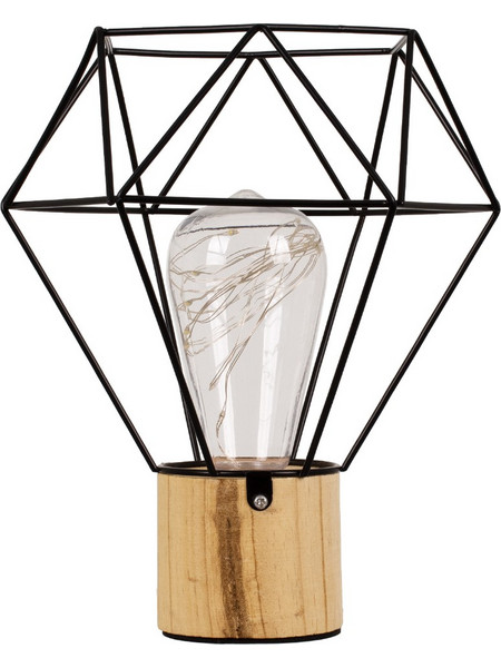 Globostar Antler 01441 Πορτατίφ LED Μαύρο Καφέ Φ19xΥ23cm
