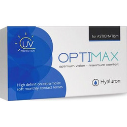 Optimax Hyaluron Μηνιαίοι Φακοί Επαφής Αστιγματικοί Υδρογέλης με Φίλτρο UV 3τμχ