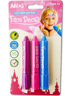 Χρώματα Προσώπου 3 Χρωμάτων Amos Face Deco Girl