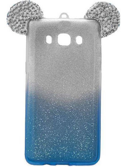 Back Cover Σιλικόνης Glitter Ears As Mickey Μπλε A3 2017