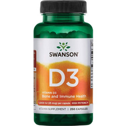 Swanson D3 1000iu 250 Κάψουλες