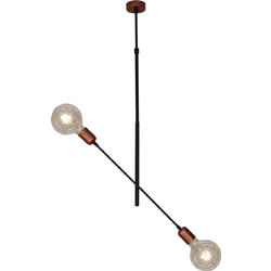 Home Lighting Eric Κρεμαστό Φωτιστικό Οροφής Δίφωτο LED Μαύρο 77-3797