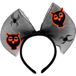 Στέκα μεταμφίεσης Halloween με βέλο σε μαύρο χρώμα