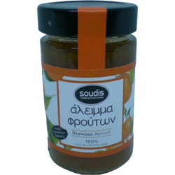 Άλειμμα φρούτων Soudis βερίκοκο χωρίς ζάχαρη 230 γρ