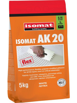AK-20 ΚΟΛΛΑ ΠΛΑΚΙΔΙΩΝ C2TE S1 ΛΕΥΚΗ ISOMAT 5KG (4a)