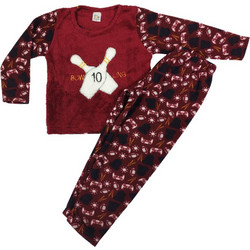 Bowling αγορίστικη fleece πυτζάμα μπορντό W22