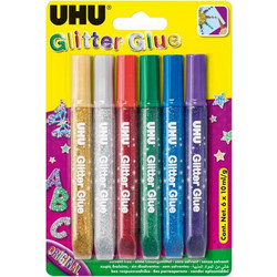 UHU Glitter Glue Κόλλα 10ml 6 Τεμ. Original