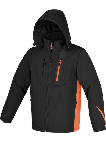 Τζάκετ softshell εργασίας αντιανεμικό αδιάβροχο BETA 7659N από 96% polyester 290 gr/m2 με αφαιρούμενη κουκούλα & μανίκια χρώμα Γκρι (7659N - B0765900 )
