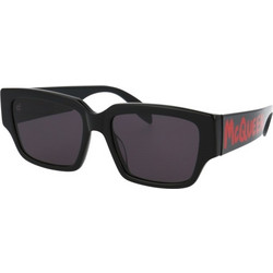 Alexander McQueen AM0329S 002 Ανδρικά Γυαλιά Ηλίου Ορθογώνια Κοκάλινα Μαύρα με Μαύρο Polarized Φακό