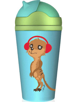 Chic Mic Tierische Freunde Lucky Παιδικό Μπουκάλι Μπαμπού με Καλαμάκι Γαλάζιο 300ml