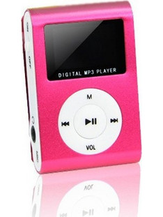 MP3 με LCD και Ακουστικά , σε φούξια χρώμα