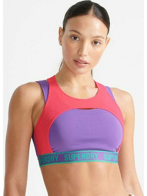 Superdry Train 2 Layer Mid Αθλητικό Μπουστάκι με Μέτρια Στήριξη Μωβ WS310956A-Q4D