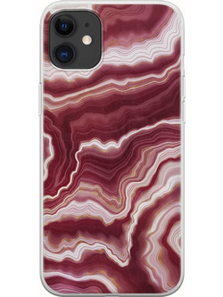 Θήκη Agate Stone - Red iPhone 11 Flexible TPU (Διάφανη Σιλικόνη)