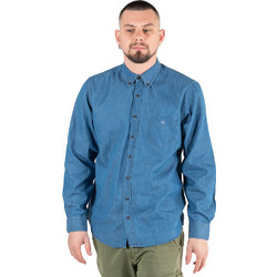 Double Ανδρικό Πουκάμισο Τζιν Μακρυμάνικο Slim Fit Μπλε DS-18