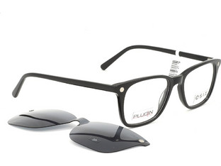 O-Six OV903 002 Ανδρικός Σκελετός Γυαλιών Οράσεως με Clip-On Κοκάλινος Μαύρος
