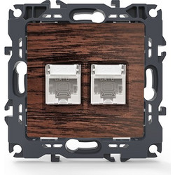 PRIME ΠΡΙΖΑ ΔΙΚΤΥΟΥ 2xRJ45 CAT6 UTP IP20 ΞΥΛΟ - 1000113306