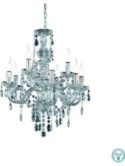 Reality Luster Πολυέλαιος 9xE14 με Κεράκια Διάφανος R1169-00 4017807138474
