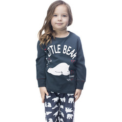 Galaxy Little Bear Παιδική Πιτζάμα Βαμβακερή Χειμωνιάτικη Ανθρακί 115-22