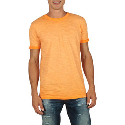 Ανδρικό longline t-shirt πορτοκαλί μελανζέ 20302-or