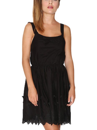 Pepaloves Isabel Mini Καλοκαιρινό Φόρεμα Μαύρο 107829