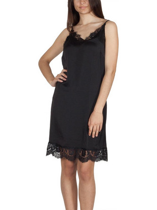 Rut & Circle Stine Mini Καλοκαιρινό με Δαντέλα Φόρεμα Μαύρο 1031-006212