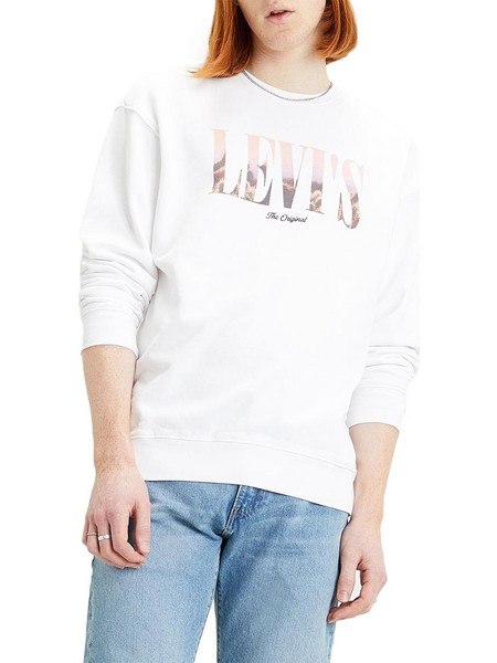 Levi's Relaxed Graphic Crew Ανδρικό Φούτερ Λευκό 38712-0000