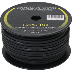 Ground Zero GZPC 10Β Καλώδιο Γείωσης 7AWG Μαύρο Χρώμα (Τιμή Μέτρου)