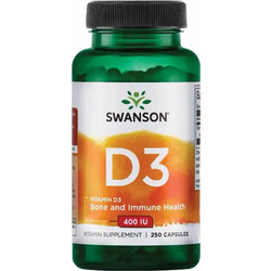 Swanson Vitamin D3 400iu 250 Κάψουλες