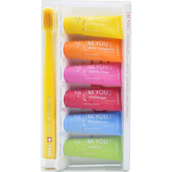 Curaprox Be You Six Tastes Οδοντόβουρτσα Κίτρινη + Οδοντόκρεμες 6x10ml